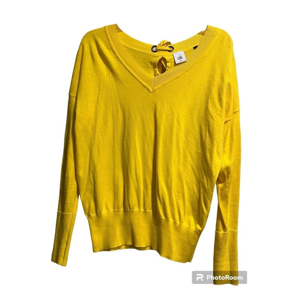 Cabi Women's M Spring Lightweight Sweater Long Sleeve Keyhole & Tie On Back
